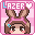 Lazer Bunny's button.